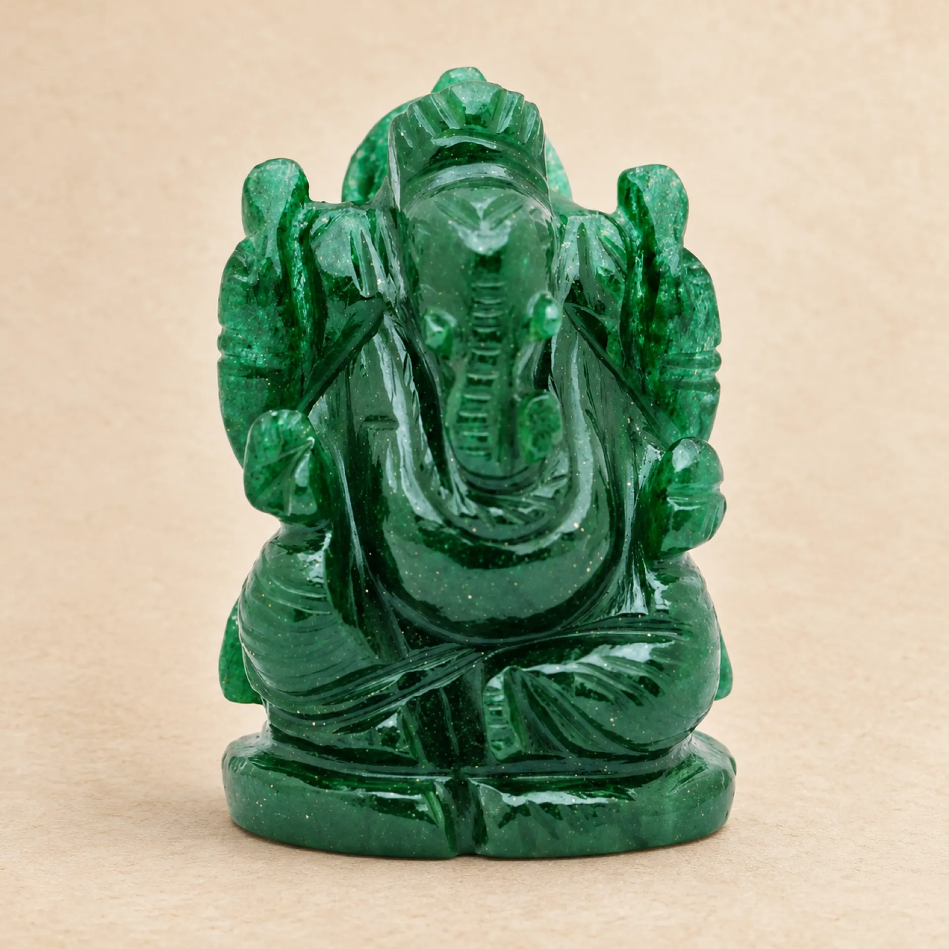 Emerald Ganesha Idol – Natural Panna Ganesha for Wisdom, Prosperity and Mercury Energy